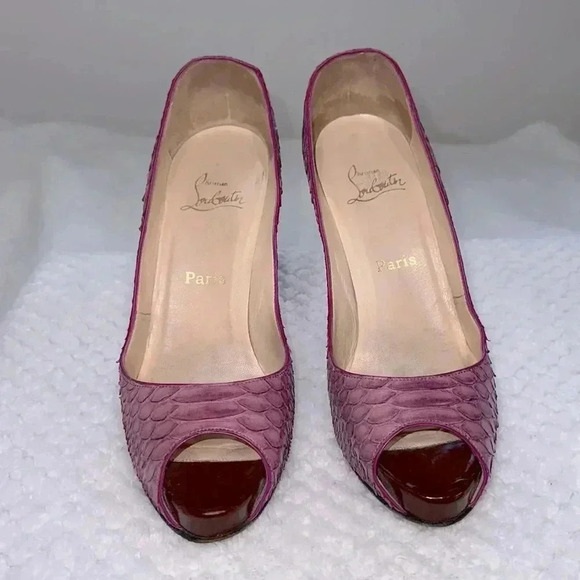 Christian Louboutin Shoes - Christian Louboutin SZ 9.5 purple leather heels